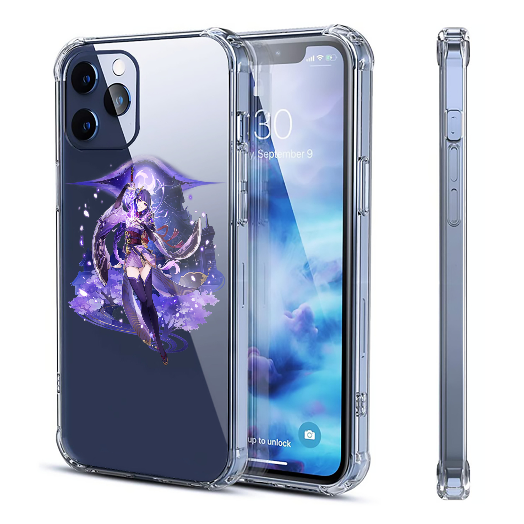 げんし神 雷電将軍 らいでんしょうぐん genshin Raiden Shogun 【iPhone 12シリーズ対応】透明スマホケース（クリアソフトケース）